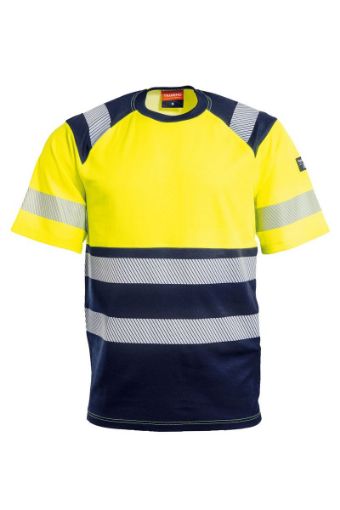 Picture of Hi-Vis Safety T-shirt - Yellow/Navy